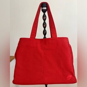 Chic Red 100% Cotton Tote Bag